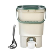 Vsenkes Compost Bucket 21L Sealed Food Waste Compost Bin for Balcony Backyard Garden Green